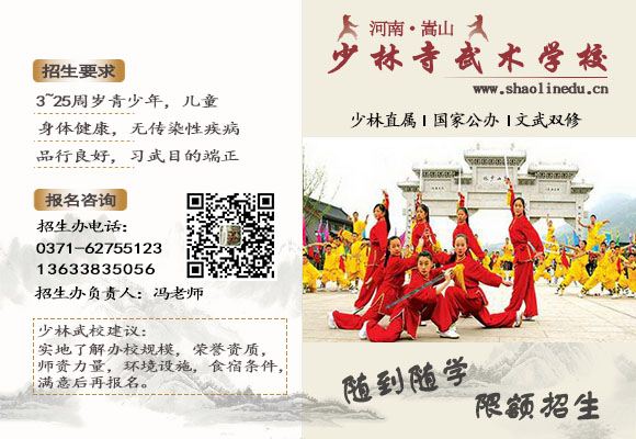 河南嵩山少林寺武术学校