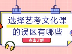 选择艺考文化课的误区有哪些